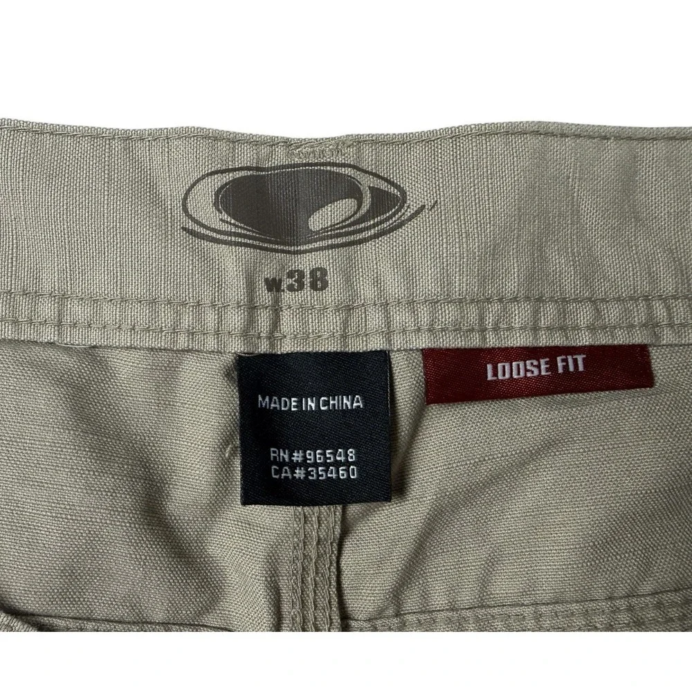 OAKLEY Shorts Mens 38 Khaki Fingerprint 2.8 Loose Fit Y2K Skate Golf 2006 NEW - Picture 6 of 13